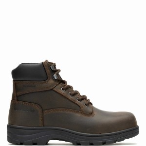 Wolverine Carlsbad Waterproof 6" Steel-Toe Munkabakancs Férfi Sötétbarna | ANA6345ZL