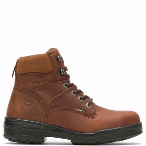 Wolverine DuraShocks® Slip Resistant Steel-Toe 6" Munkabakancs Férfi Sötétbarna | QTQ7125II