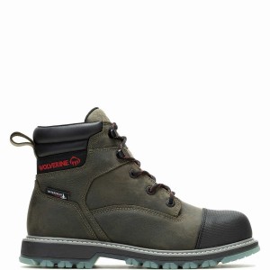 Wolverine Floorhand LX Cap-Toe Steel-Toe 6" Munkabakancs Férfi Zöld | SBM3812HL