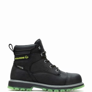 Wolverine Floorhand LX Cap-Toe Steel-Toe 6" Munkabakancs Férfi Fekete | YNB1396BF