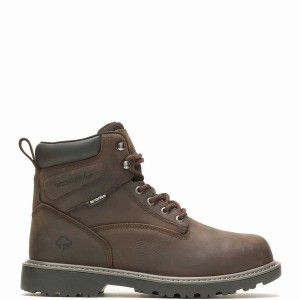 Wolverine Floorhand Met-Guard 6" Steel-Toe Munkabakancs Férfi Sötétbarna | BHO6199UK