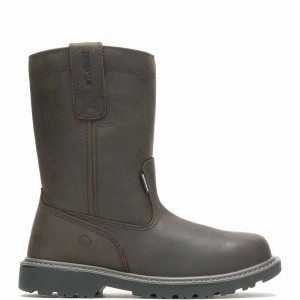 Wolverine Floorhand Waterproof 10" Wellington Csizma Férfi Sötétbarna | QMB2728KL