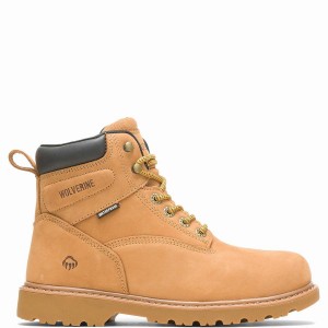 Wolverine Floorhand Waterproof Steel-Toe 6" Munkabakancs Férfi Barna | WXJ696BK