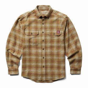 Wolverine Glacier Heavyweight Long Sleeve Flannel Ingek Férfi Barna | GFC5292GW