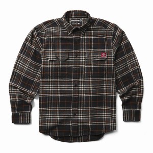 Wolverine Glacier Heavyweight Long Sleeve Flannel Ingek Férfi Fekete | UBA991HW