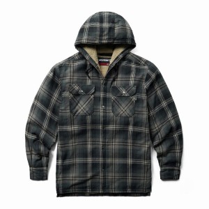 Wolverine Hastings Sherpa Lined Hooded Shirt Kabát Férfi Fekete | TUY7461DJ