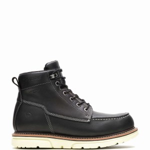 Wolverine I-90 DuraShocks® Moc-Toe 6" Munkabakancs Férfi Fekete Fehér | IPJ6845SN