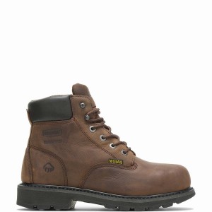 Wolverine McKay Waterproof Steel-Toe 6” Munkabakancs Férfi Barna | DBF7775JT