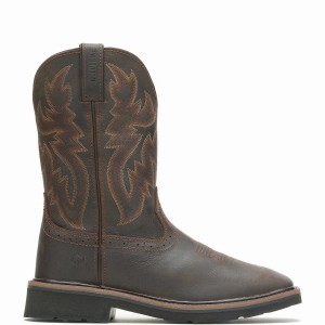 Wolverine Rancher Square-Toe Wellington Csizma Férfi Barna Piros | YKT6229JZ