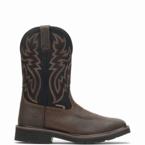 Wolverine Rancher Waterproof Wellington Csizma Férfi Fekete Barna | AUU320RU