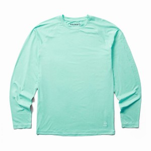 Wolverine Sun-Stop Long Sleeve Crew Póló Férfi Zöld | EHF7429XW