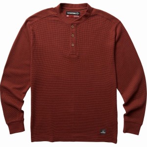 Wolverine Walden Long Sleeve Henley Big & Tall Póló Férfi Sötétpiros | LGR5794IN