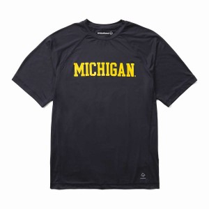 Wolverine x Valiant University of Michigan Sun-Stop Eco Short Sleeve Tee Póló Férfi Sötétkék | BEQ605SU