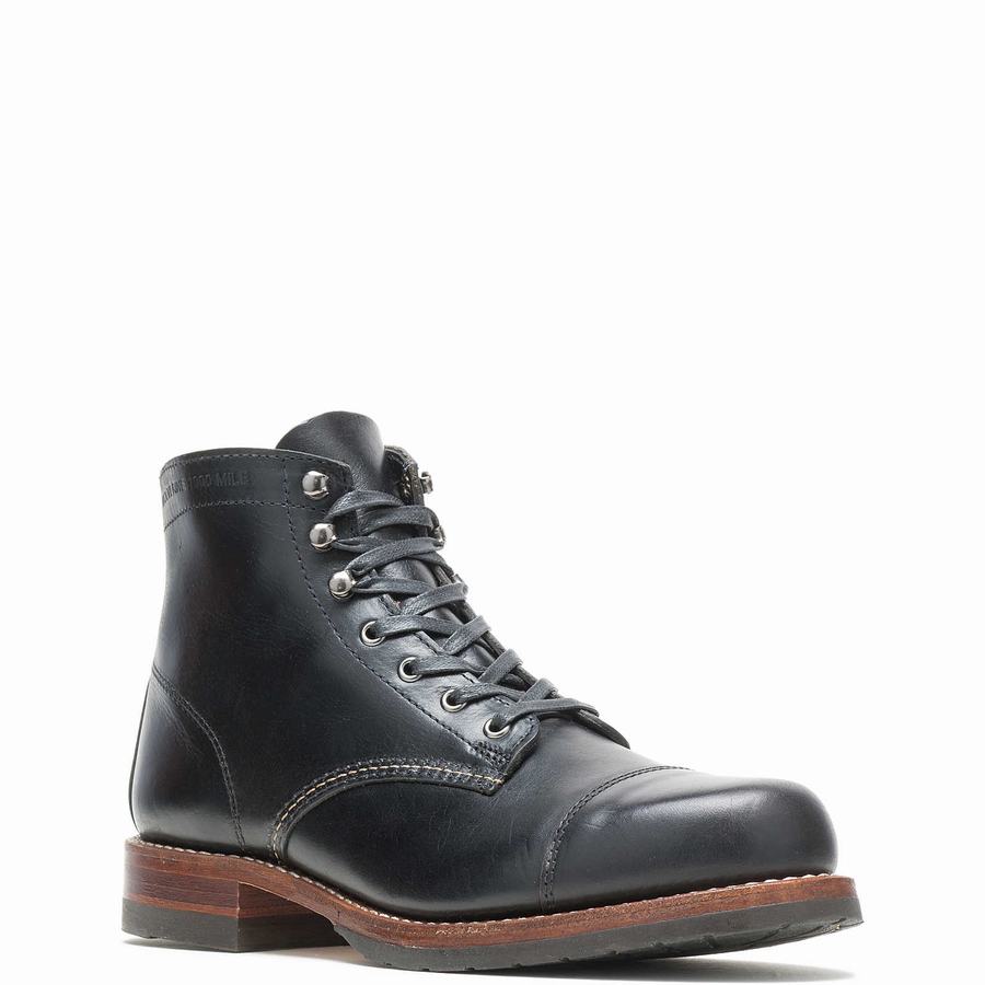 Wolverine 1000 Mile Cap-Toe Classic Munkabakancs Férfi Fekete | ZOU498XI