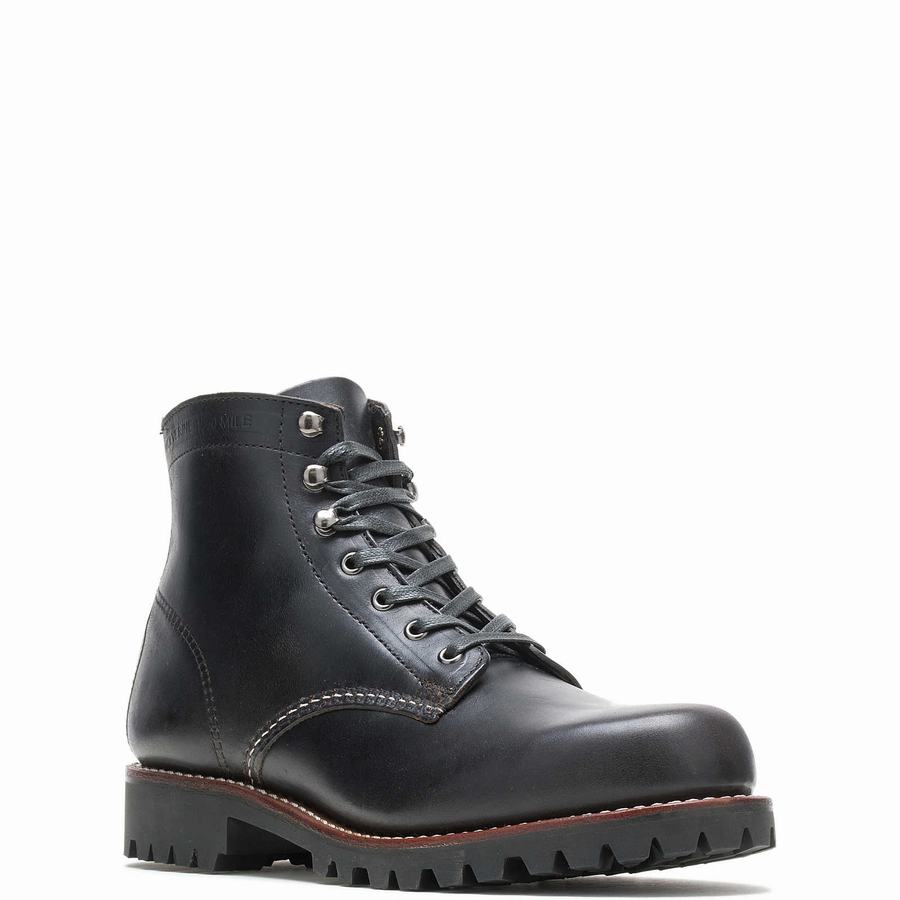 Wolverine 1000 Mile Plain-Toe Rugged Munkabakancs Férfi Fekete | SXU7120LN