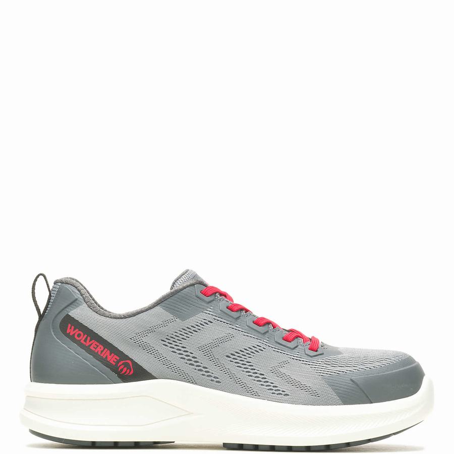 Wolverine Bolt DuraShocks® Knit CarbonMax® Munkacipő Férfi Szürke Piros | OIH5072UK