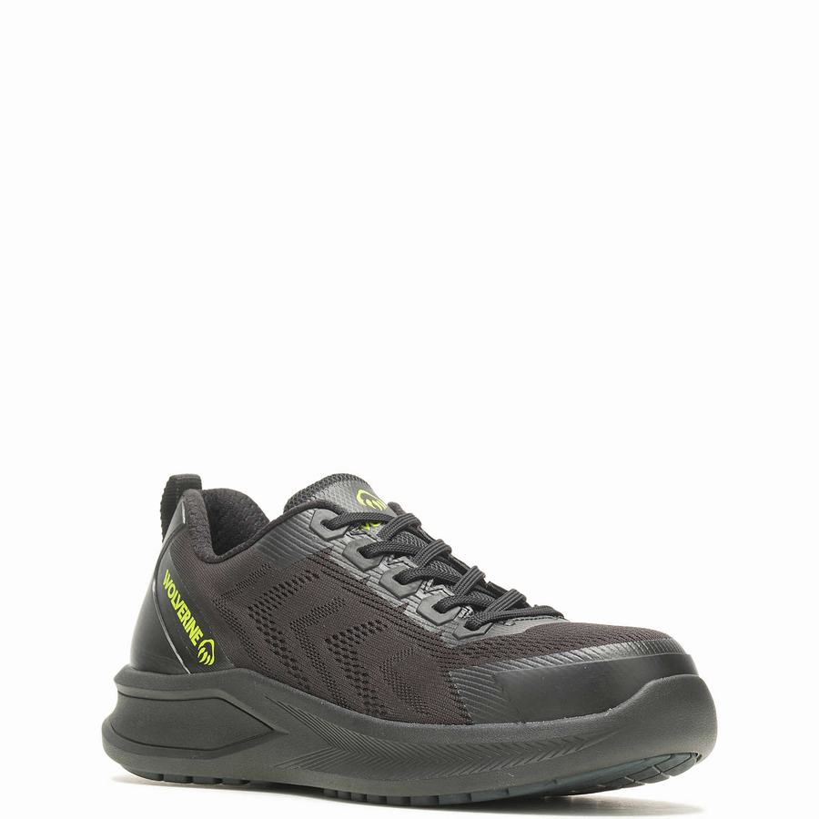 Wolverine Bolt DuraShocks® Knit CarbonMax® Munkacipő Férfi Fekete | POE4159PS