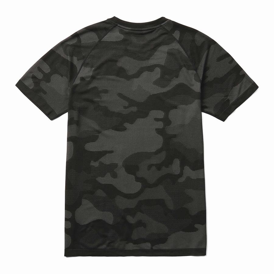 Wolverine Camo Mesh Crew Neck Undershirt Póló Férfi Fekete | CQG6285PQ