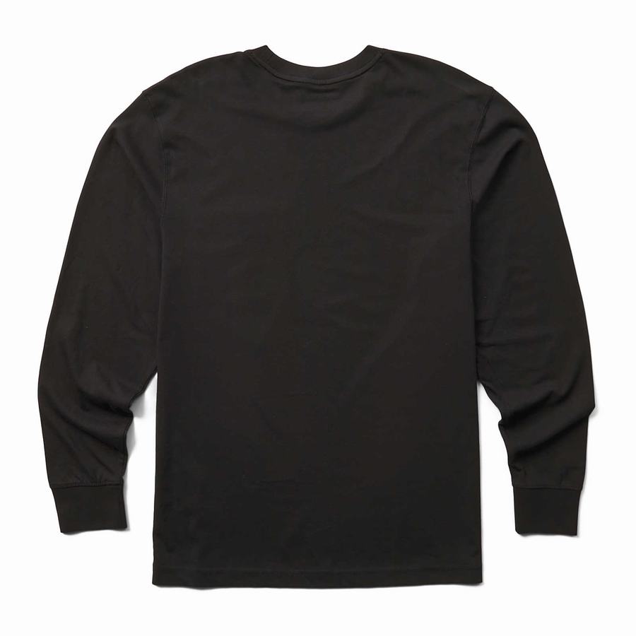 Wolverine Classic Long Sleeve Pocket Tee Póló Férfi Fekete | DRH541HP