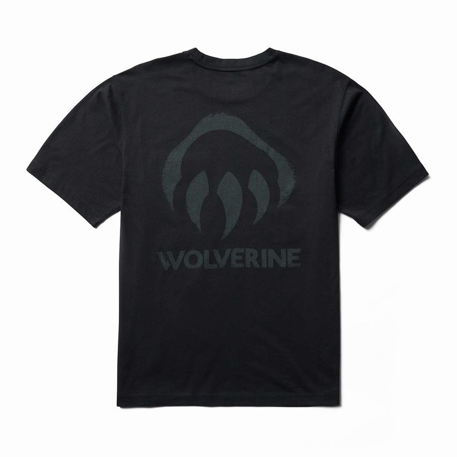 Wolverine Classic Short Sleeve Graphic Pocket Tee Póló Férfi Fekete | EMM645HW