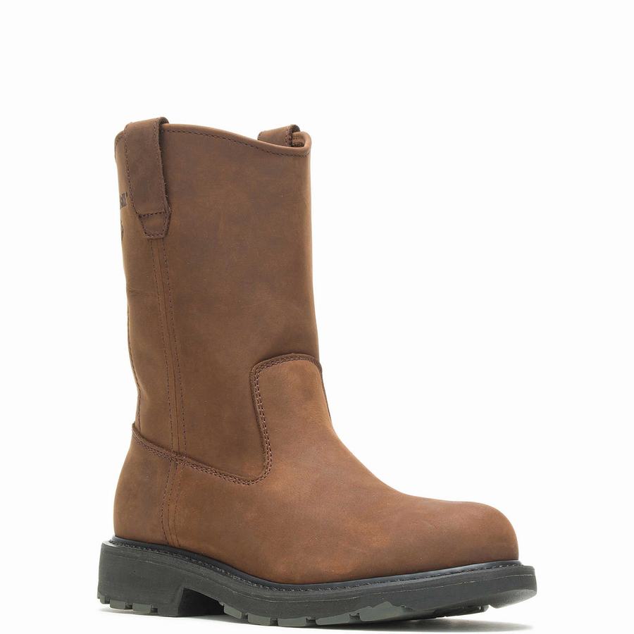 Wolverine DD Work Steel Toe Wellington Csizma Férfi Sötétbarna | DIC5994OU