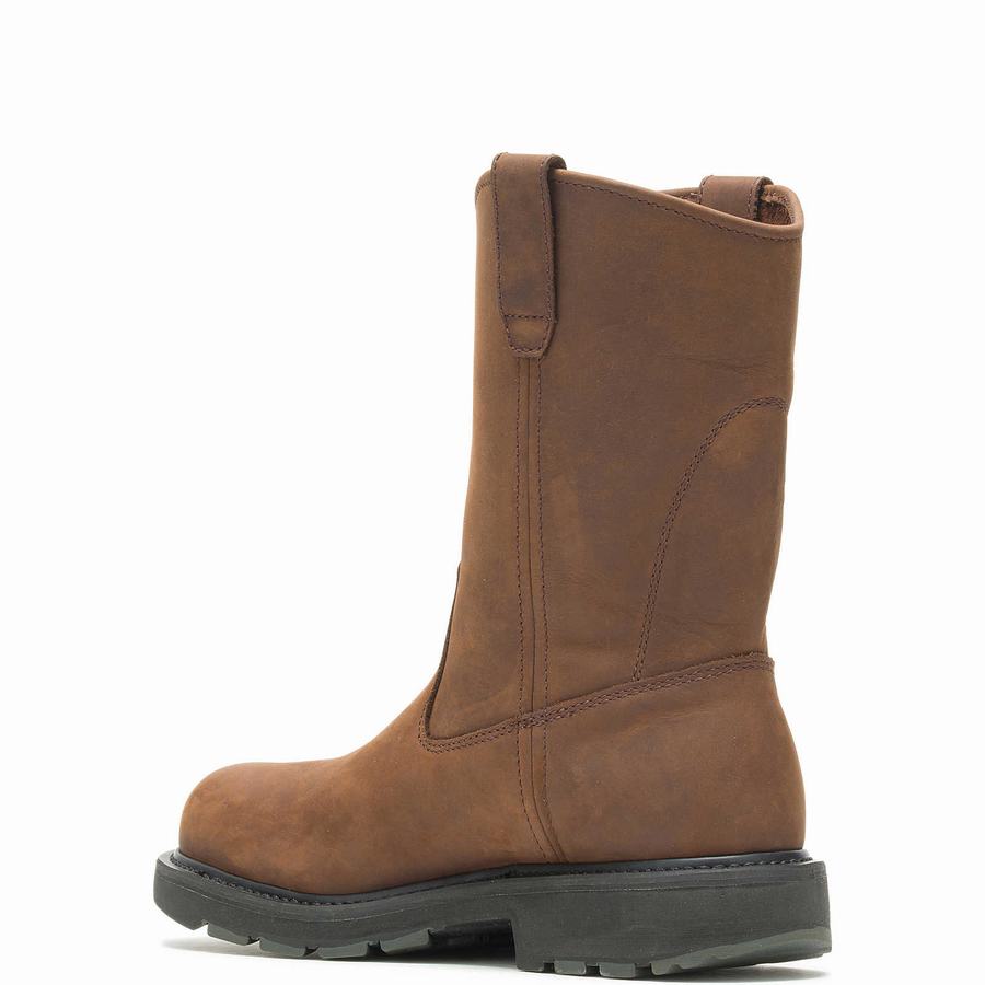 Wolverine DD Work Steel Toe Wellington Csizma Férfi Sötétbarna | DIC5994OU