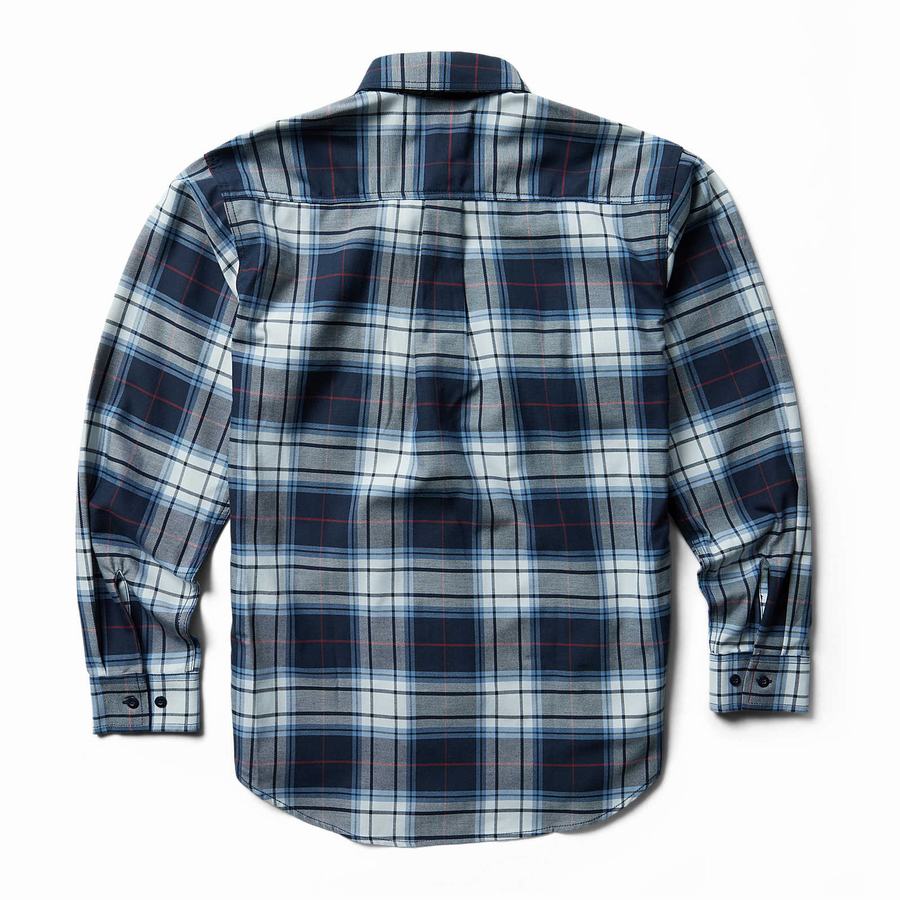 Wolverine FR Plaid Long Sleeve Twill Ingek Férfi Sötétkék | CSZ7946OD