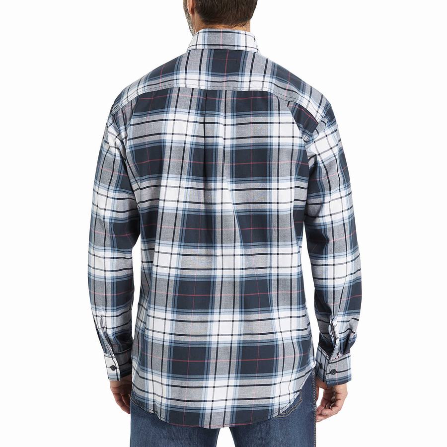 Wolverine FR Plaid Long Sleeve Twill Ingek Férfi Sötétkék | CSZ7946OD