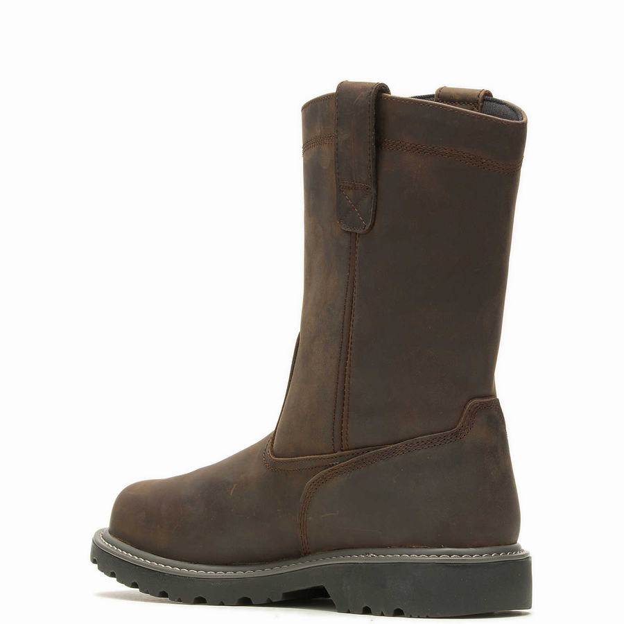 Wolverine Floorhand Met-Guard Steel-Toe Wellington Csizma Férfi Sötétbarna | QMJ2127HA