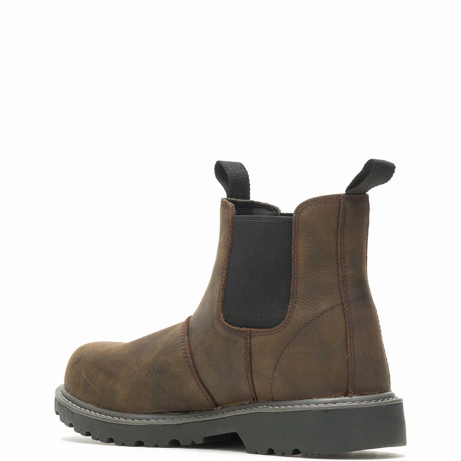 Wolverine Floorhand Steel-Toe Romeo Munkabakancs Férfi Sötétbarna | QII6937ZR