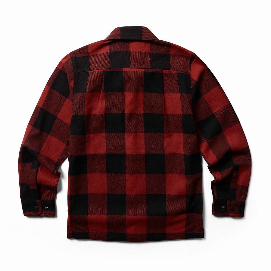 Wolverine Forge Flannel Overshirt Ingek Férfi Sötétpiros Fekete | MMK9584EY