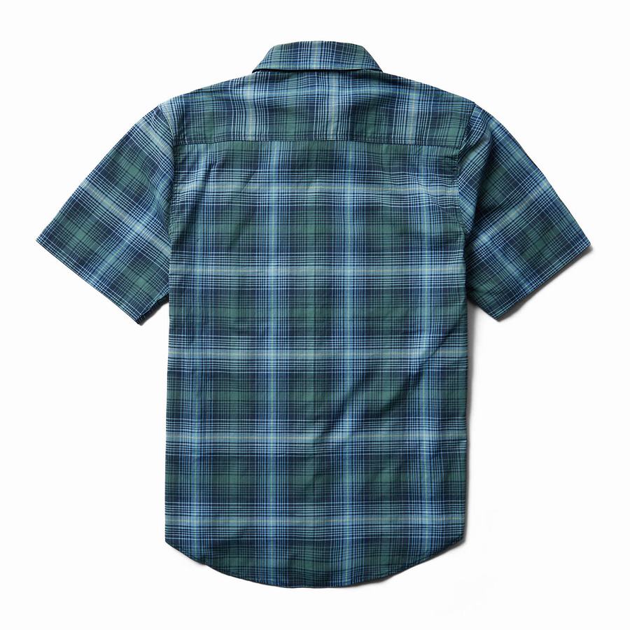 Wolverine Fuse Short Sleeve Plaid Ingek Férfi Kék Szürke | SKO6624VZ