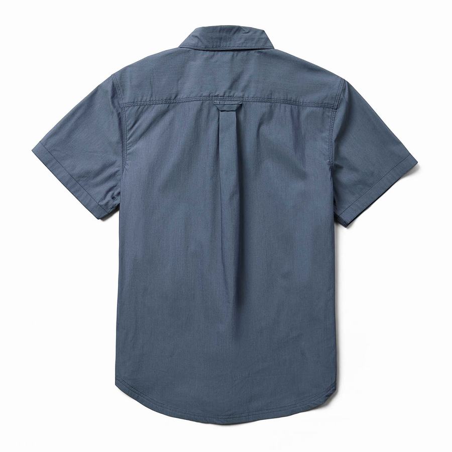 Wolverine Grayson II Short Sleeve Chambray Ingek Férfi Kék | HNR5925YP