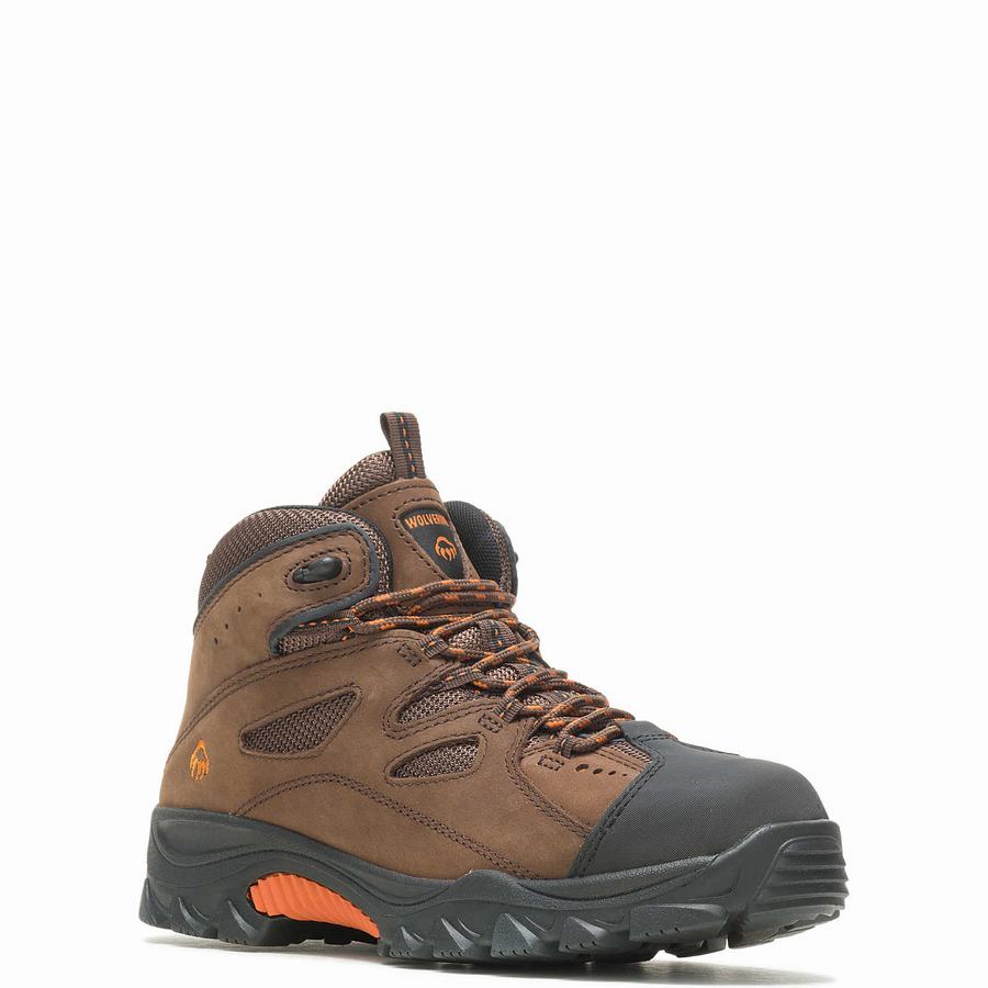 Wolverine Hudson Steel-Toe Munkabakancs Férfi Sötétbarna Fekete | XCP1022LH