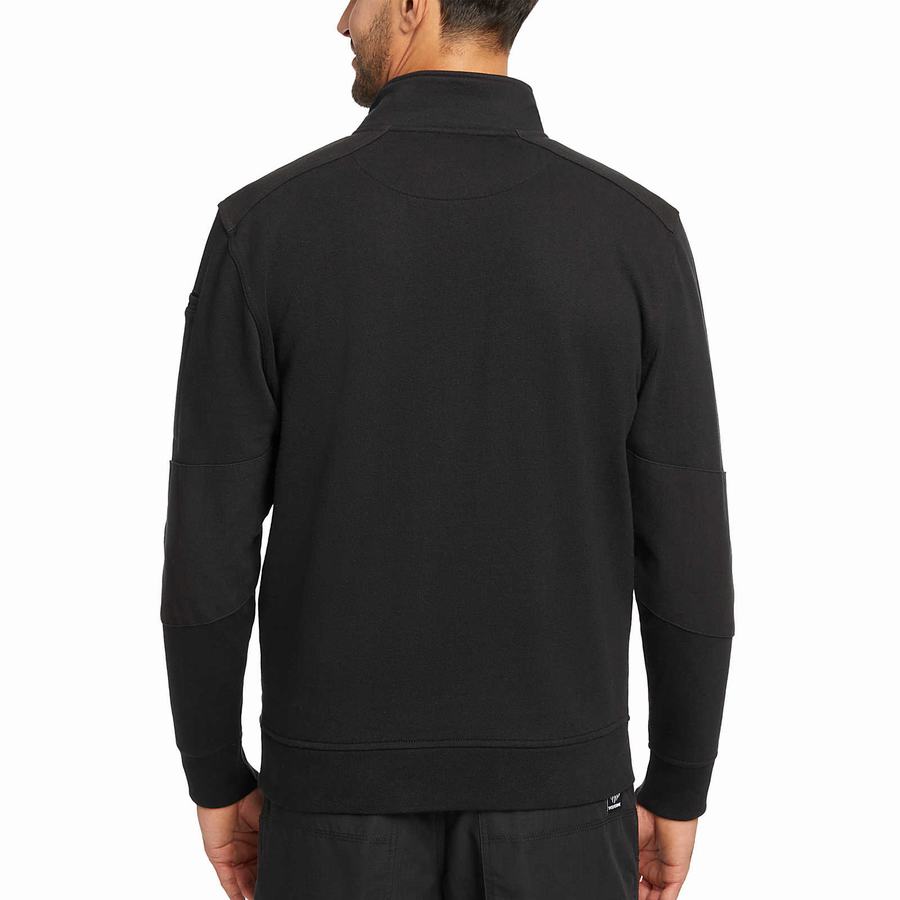 Wolverine Job Shirt Quarter Zip Polár Férfi Fekete | NBY2694NY