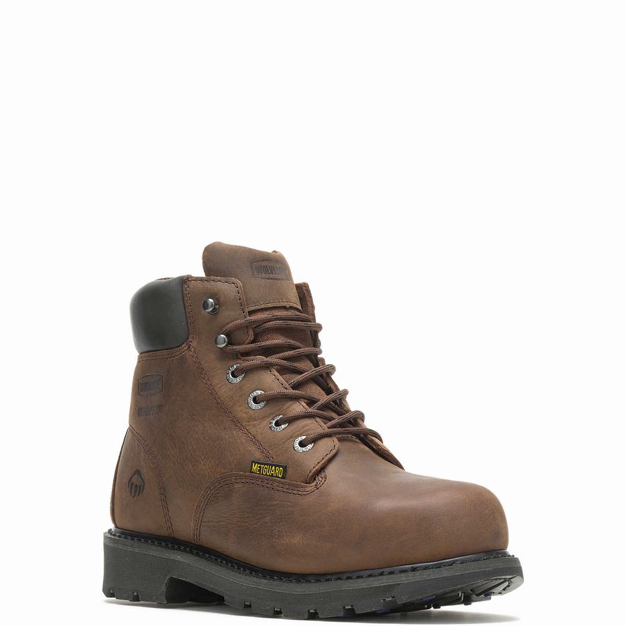 Wolverine McKay Waterproof Steel-Toe 6” Munkabakancs Férfi Barna | DBF7775JT