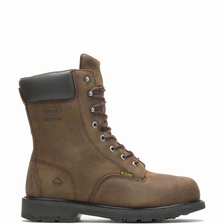 Wolverine McKay Waterproof Steel-Toe 8” Munkabakancs Férfi Barna | YSV2927RR