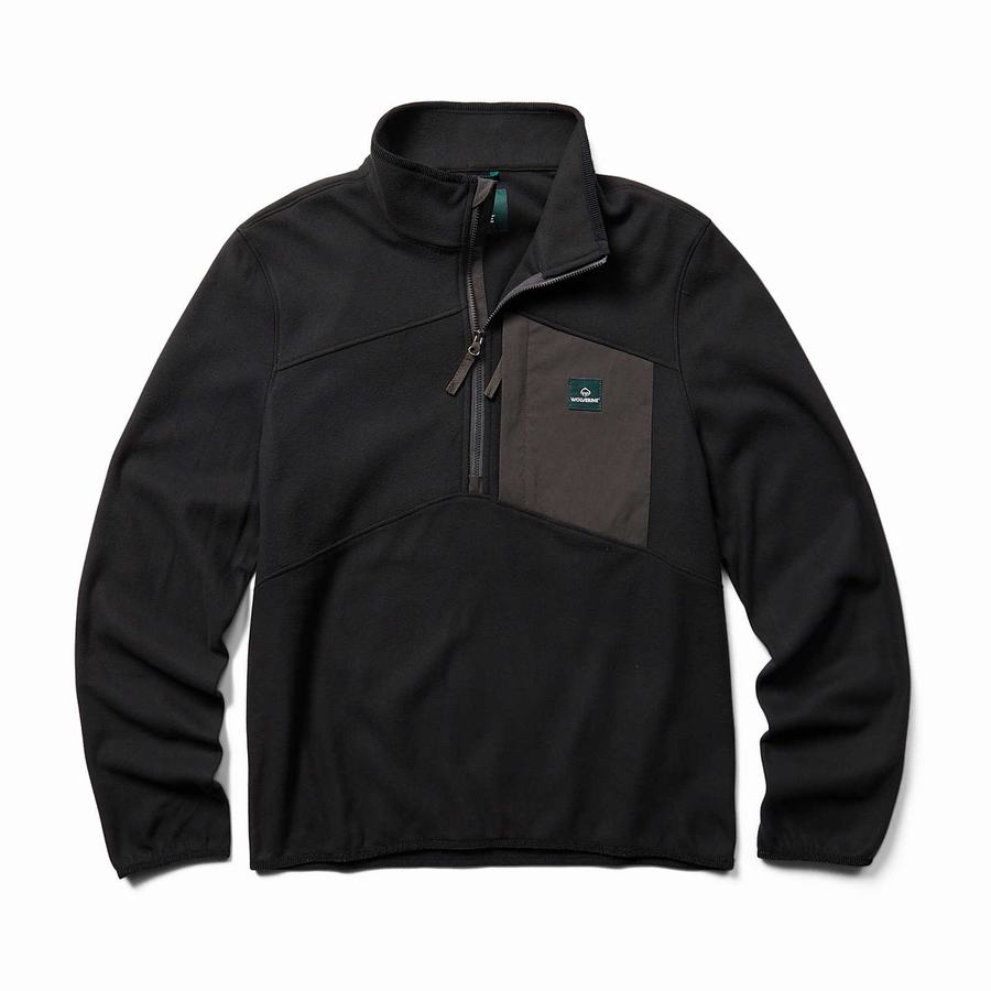 Wolverine Polar 1/4 Zip Polár Férfi Fekete | JRD9747YO