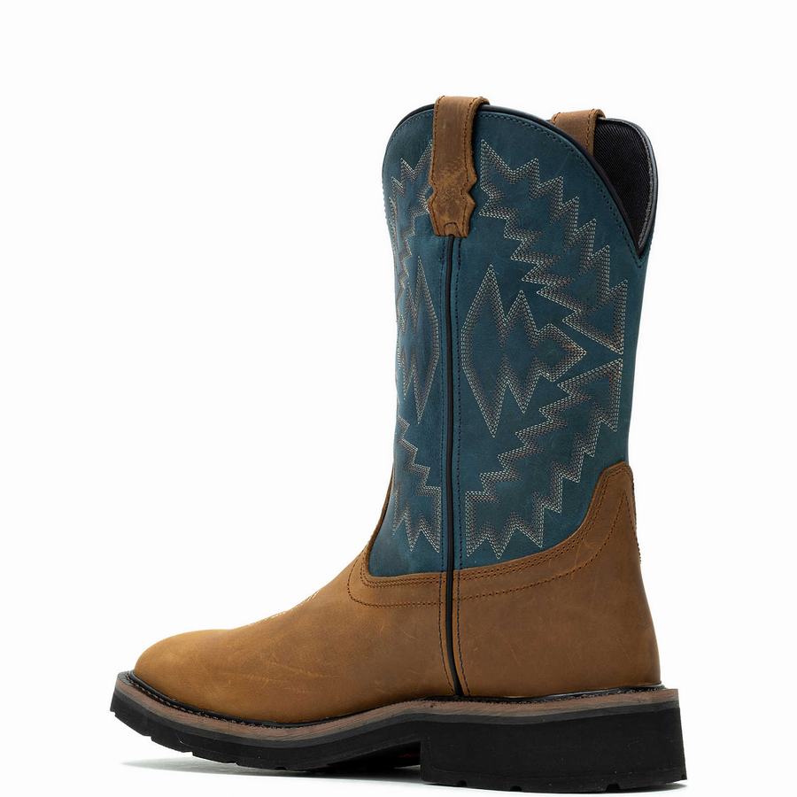 Wolverine Rancher Arrow Steel-Toe Wellington Csizma Férfi Kék Barna | LHU8536BG