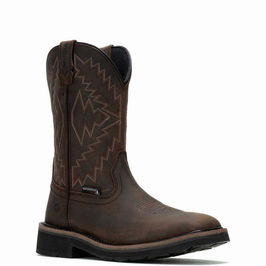 Wolverine Rancher Arrow Steel-Toe Wellington Csizma Férfi Sötétbarna | AXK1536WN