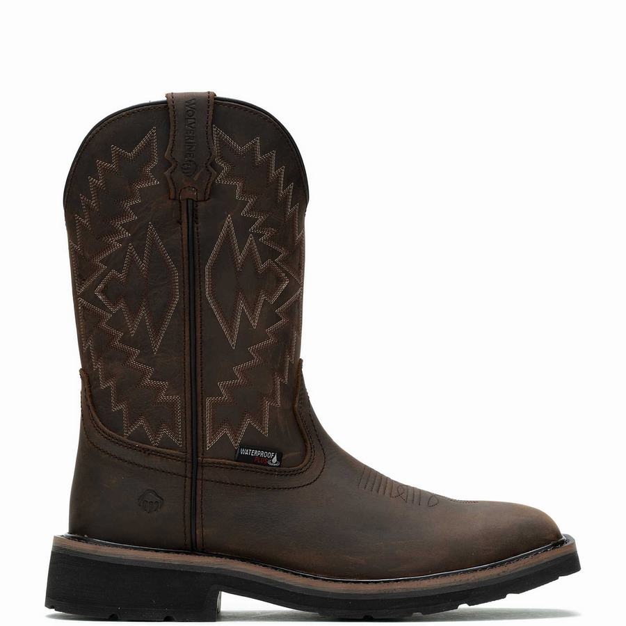 Wolverine Rancher Arrow Steel-Toe Wellington Csizma Férfi Sötétbarna | AXK1536WN