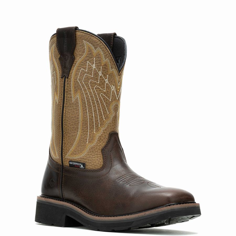 Wolverine Rancher Eagle Waterproof Steel-Toe Wellington Csizma Férfi Barna | IDF1314OH