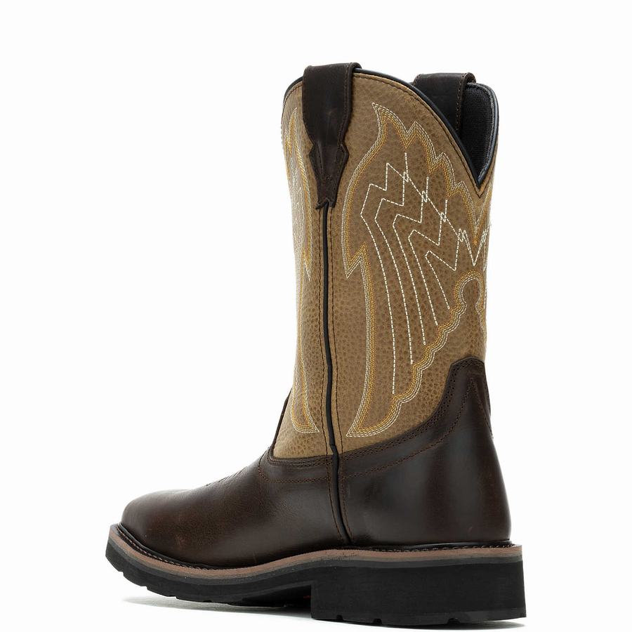 Wolverine Rancher Eagle Waterproof Steel-Toe Wellington Csizma Férfi Barna | IDF1314OH