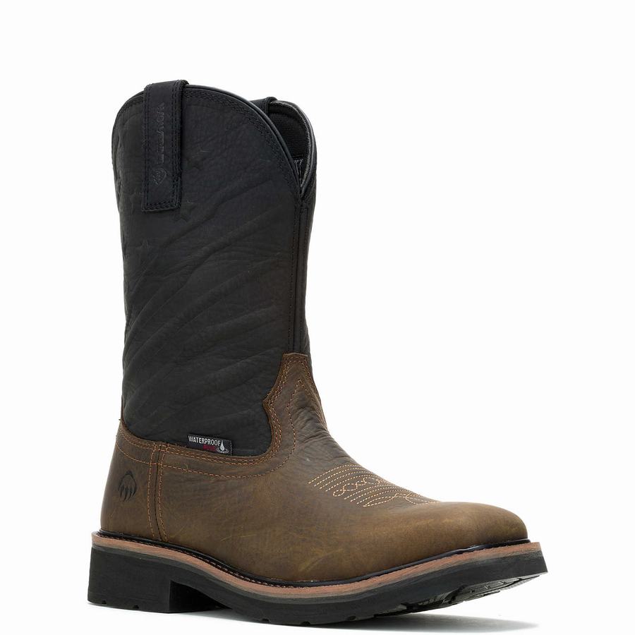 Wolverine Rancher Flag LX Steel-Toe Wellington Csizma Férfi Fekete | EZI6011GN