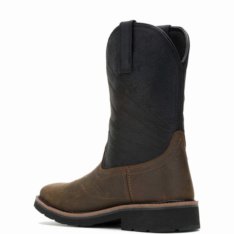 Wolverine Rancher Flag LX Steel-Toe Wellington Csizma Férfi Fekete | EZI6011GN