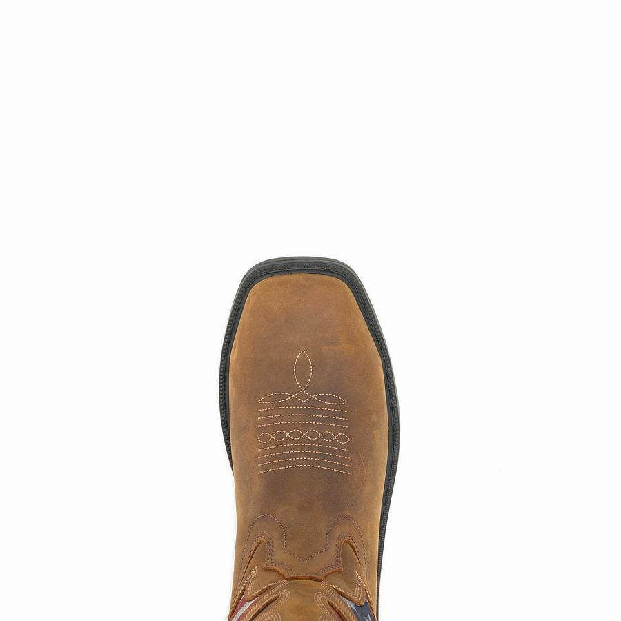 Wolverine Rancher Flag Steel-Toe Wellington Csizma Férfi Barna | GOQ5750HU