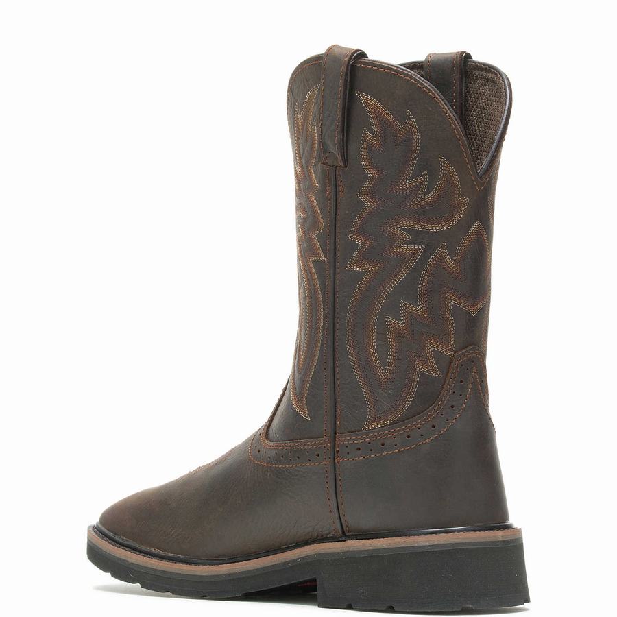 Wolverine Rancher Square-Toe Wellington Csizma Férfi Barna Piros | YKT6229JZ