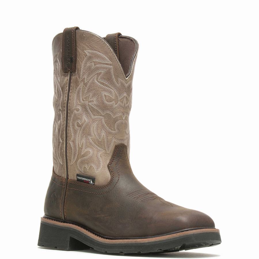 Wolverine Rancher Waterproof Steel-Toe Work Wellington Csizma Férfi Szürke Barna | FYR3028RA