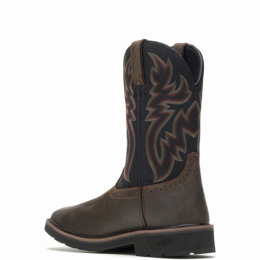 Wolverine Rancher Waterproof Wellington Csizma Férfi Fekete Barna | AUU320RU