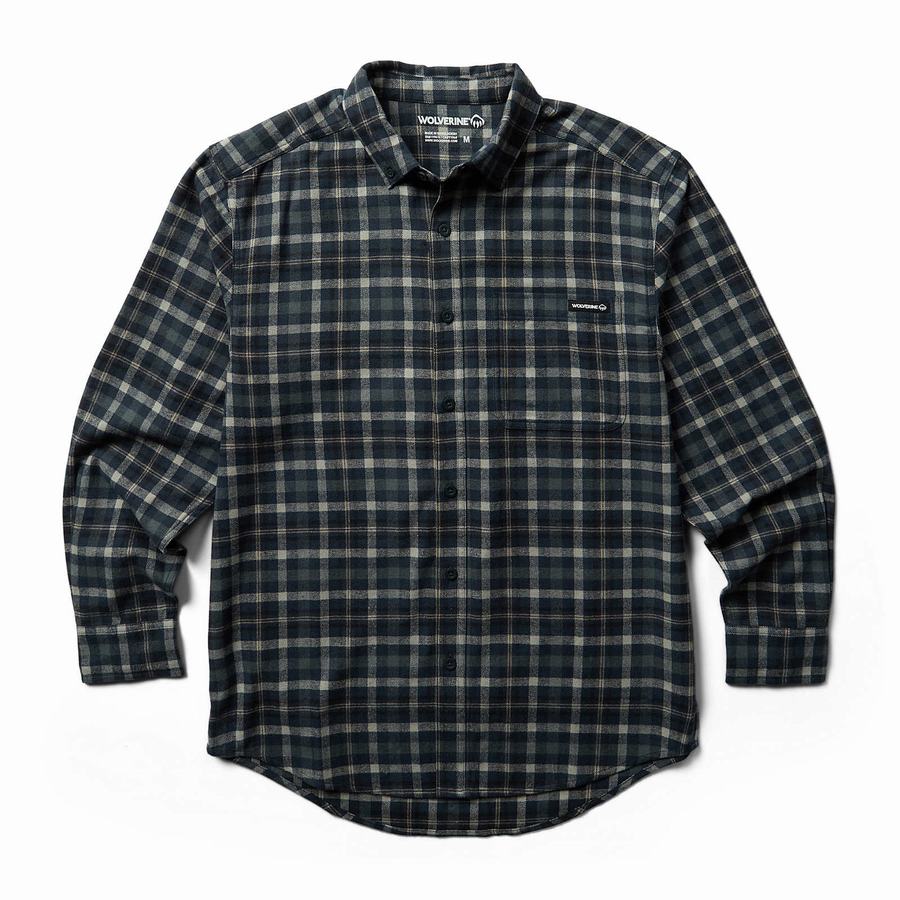 Wolverine Rivet Flannel Ingek Férfi Sötétkék | ENB802EL